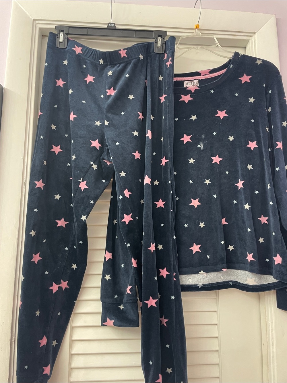 Star Print Navy & Pink Kids Pajama Set - Cozy Long Sleeve Top & Pants